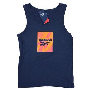 Reebok Graphic Print Multi-Sport Athletic Men's Tank Top NWT Navy Blue